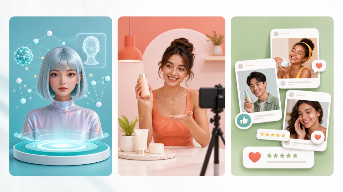AI Influencer 真人 KOL 與 UGC 行銷比較